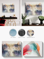 Landscape Wall  Art Prints Loose Abstract Watercolor Paper & Canvas | Marsh