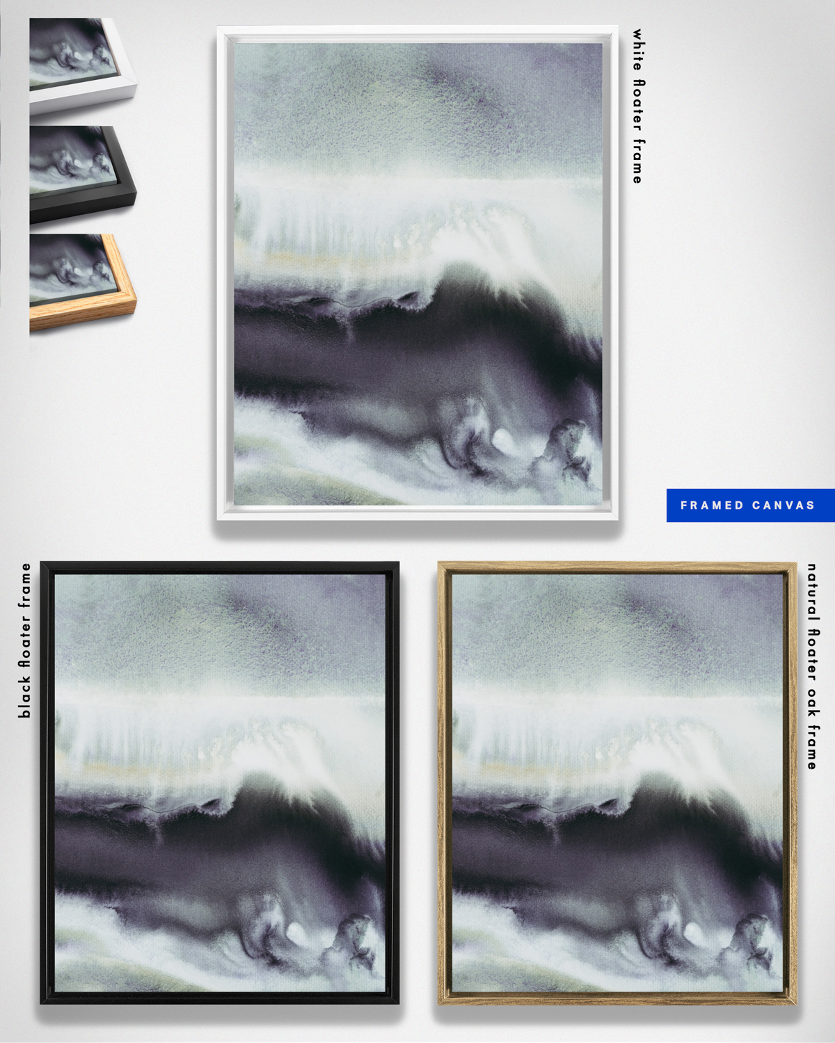 Landscape Wall  Art Prints Loose Abstract Watercolor Paper & Canvas | Milky