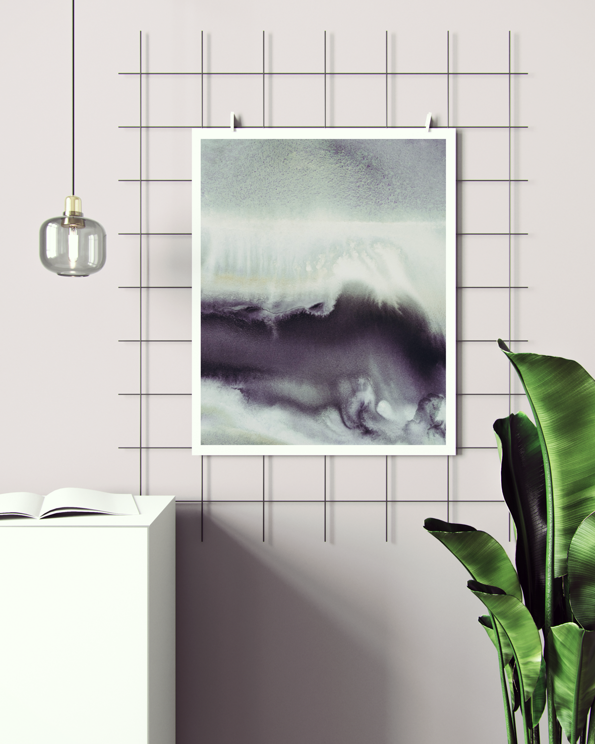 Landscape Wall  Art Prints Loose Abstract Watercolor Paper & Canvas | Milky
