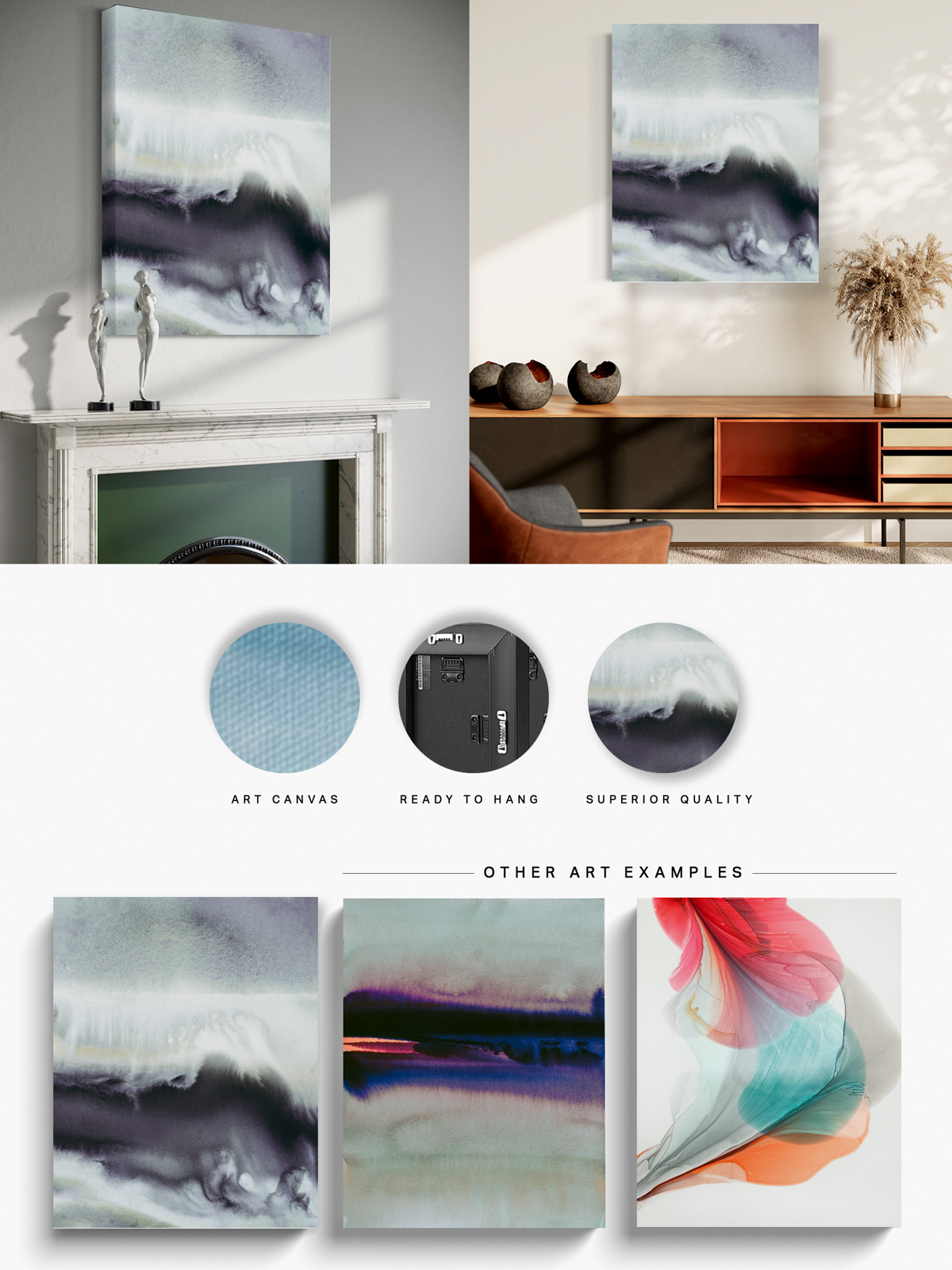 Landscape Wall  Art Prints Loose Abstract Watercolor Paper & Canvas | Milky