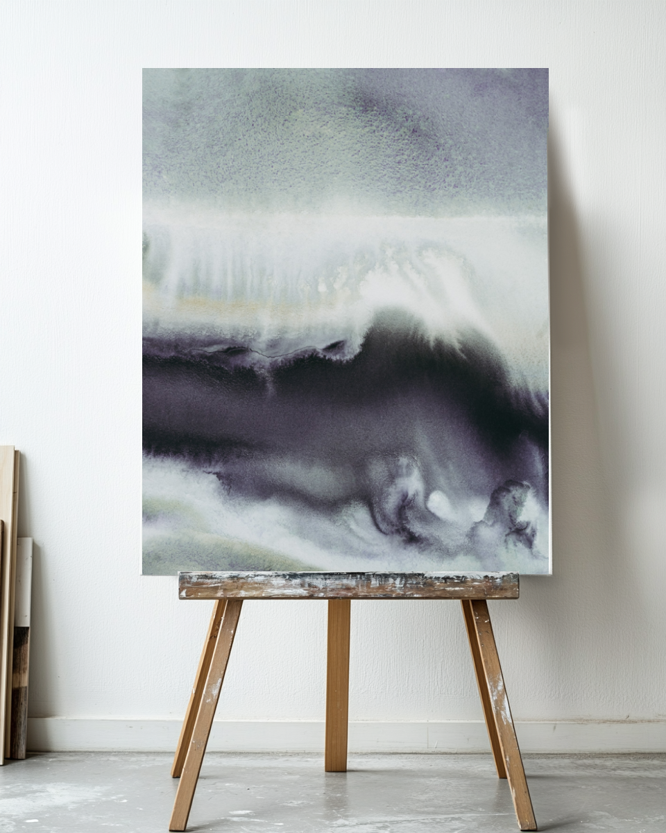 Landscape Wall  Art Prints Loose Abstract Watercolor Paper & Canvas | Milky