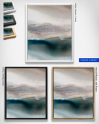 Landscape Wall  Art Prints Loose Abstract Watercolor Paper & Canvas | Navy Wave