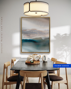 Landscape Wall  Art Prints Loose Abstract Watercolor Paper & Canvas | Navy Wave