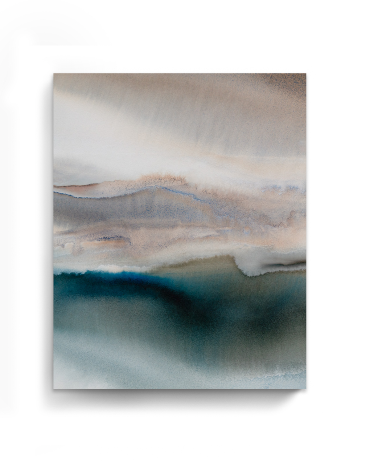 Landscape Wall  Art Prints Loose Abstract Watercolor Paper & Canvas | Aqua