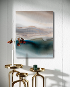 Landscape Wall  Art Prints Loose Abstract Watercolor Paper & Canvas | Aqua