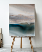 Landscape Wall  Art Prints Loose Abstract Watercolor Paper & Canvas | Navy Wave