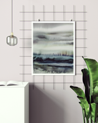 Landscape Wall Art Prints Loose Abstract Watercolor Paper & Canvas | New England Coast