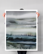 Landscape Wall Art Prints Loose Abstract Watercolor Paper & Canvas | New England Coast