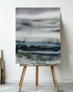 Landscape Wall Art Prints Loose Abstract Watercolor Paper & Canvas | New England Coast