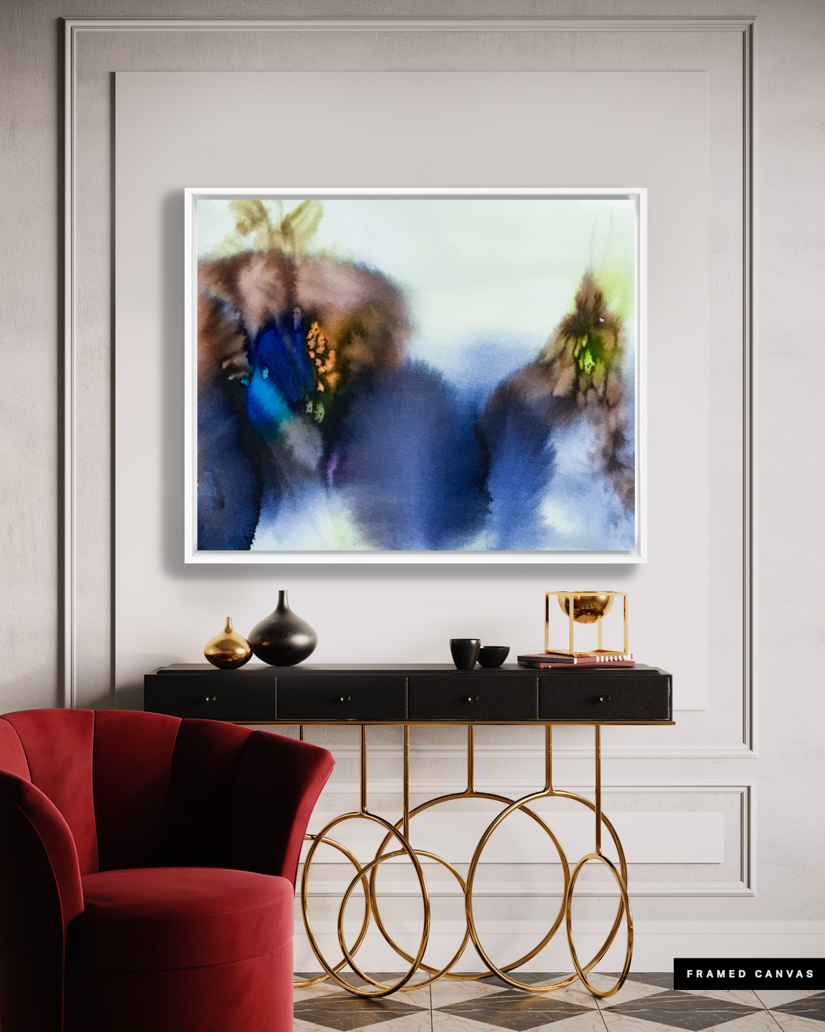 Landscape Wall  Art Prints Loose Abstract Watercolor Paper & Canvas | New England Fall