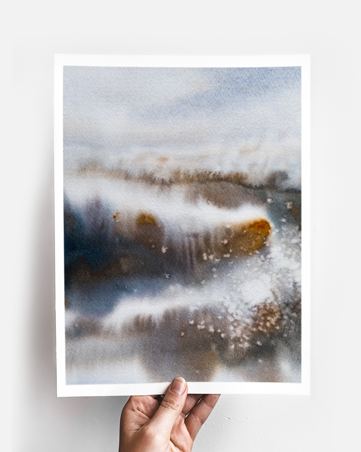 Landscape Wall  Art Prints Loose Abstract Watercolor Paper & Canvas | Marsh 2
