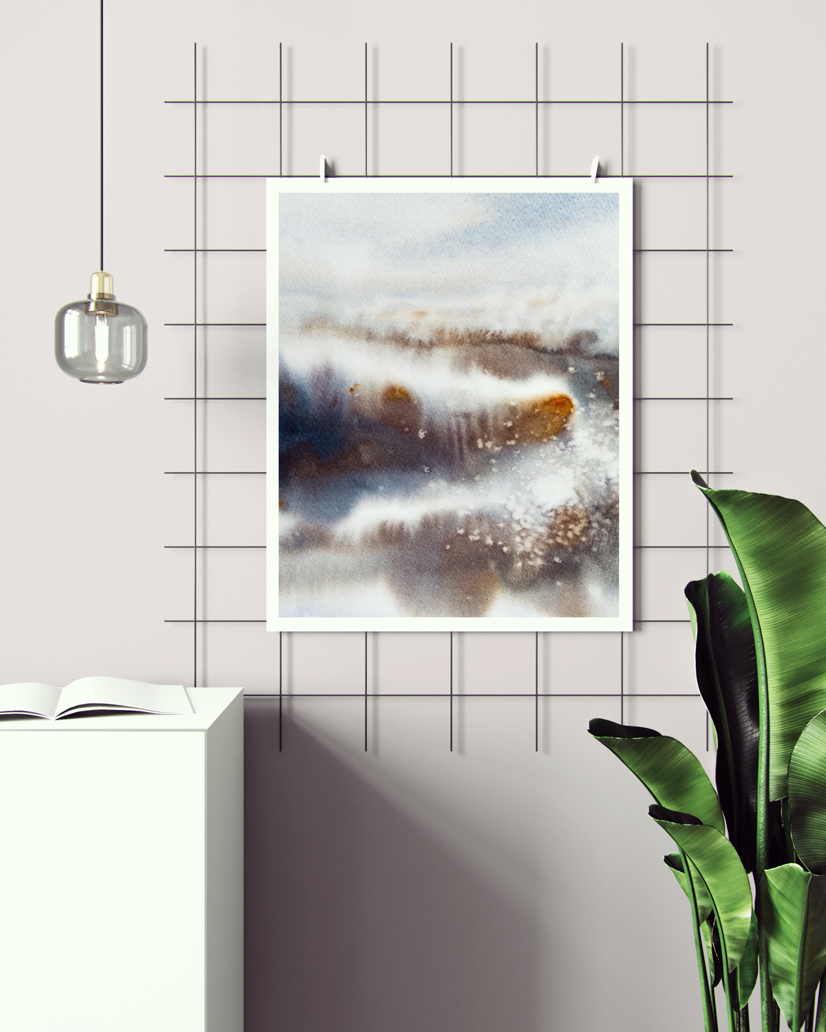 Landscape Wall  Art Prints Loose Abstract Watercolor Paper & Canvas | Marsh 2