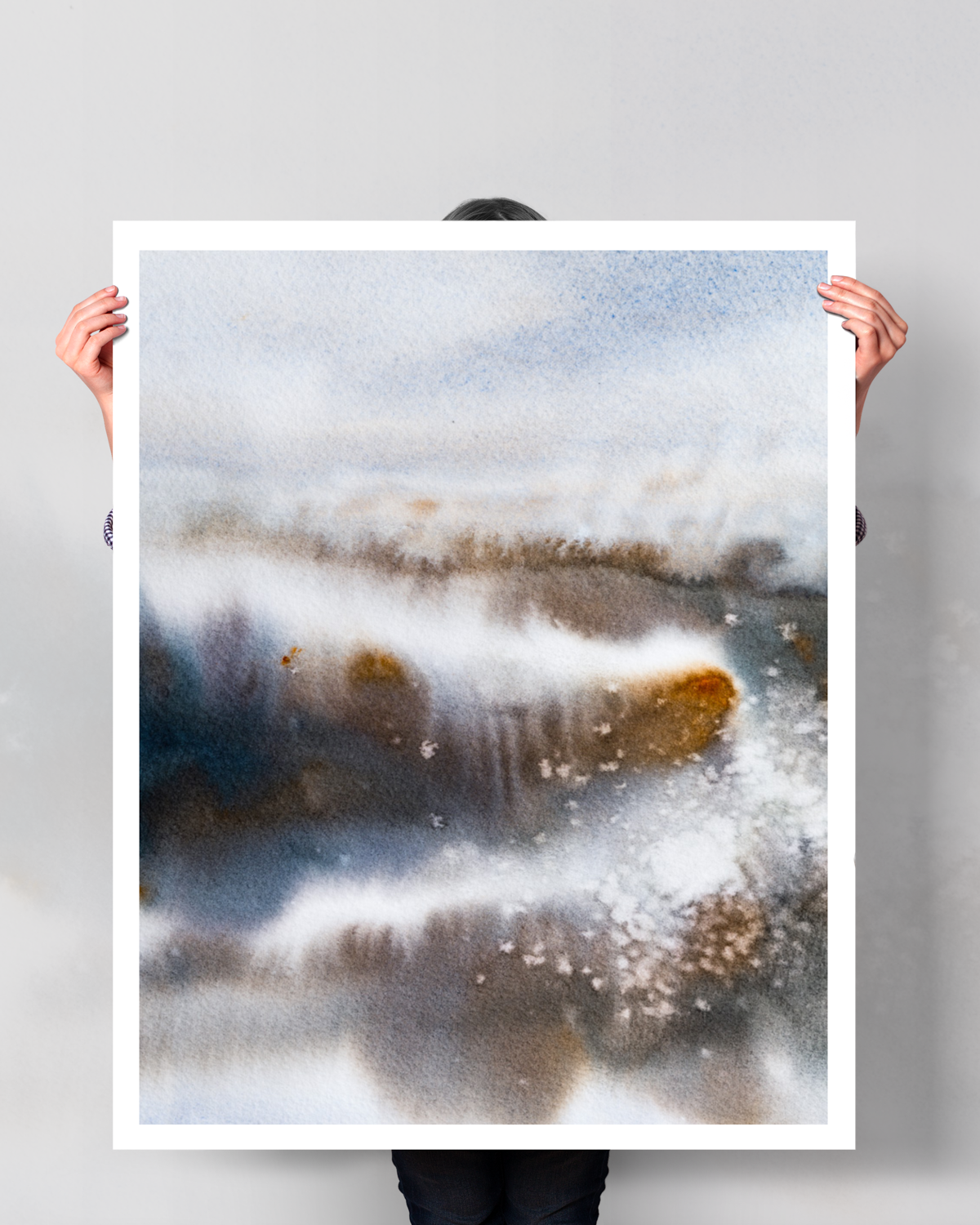 Landscape Wall  Art Prints Loose Abstract Watercolor Paper & Canvas | Marsh 2