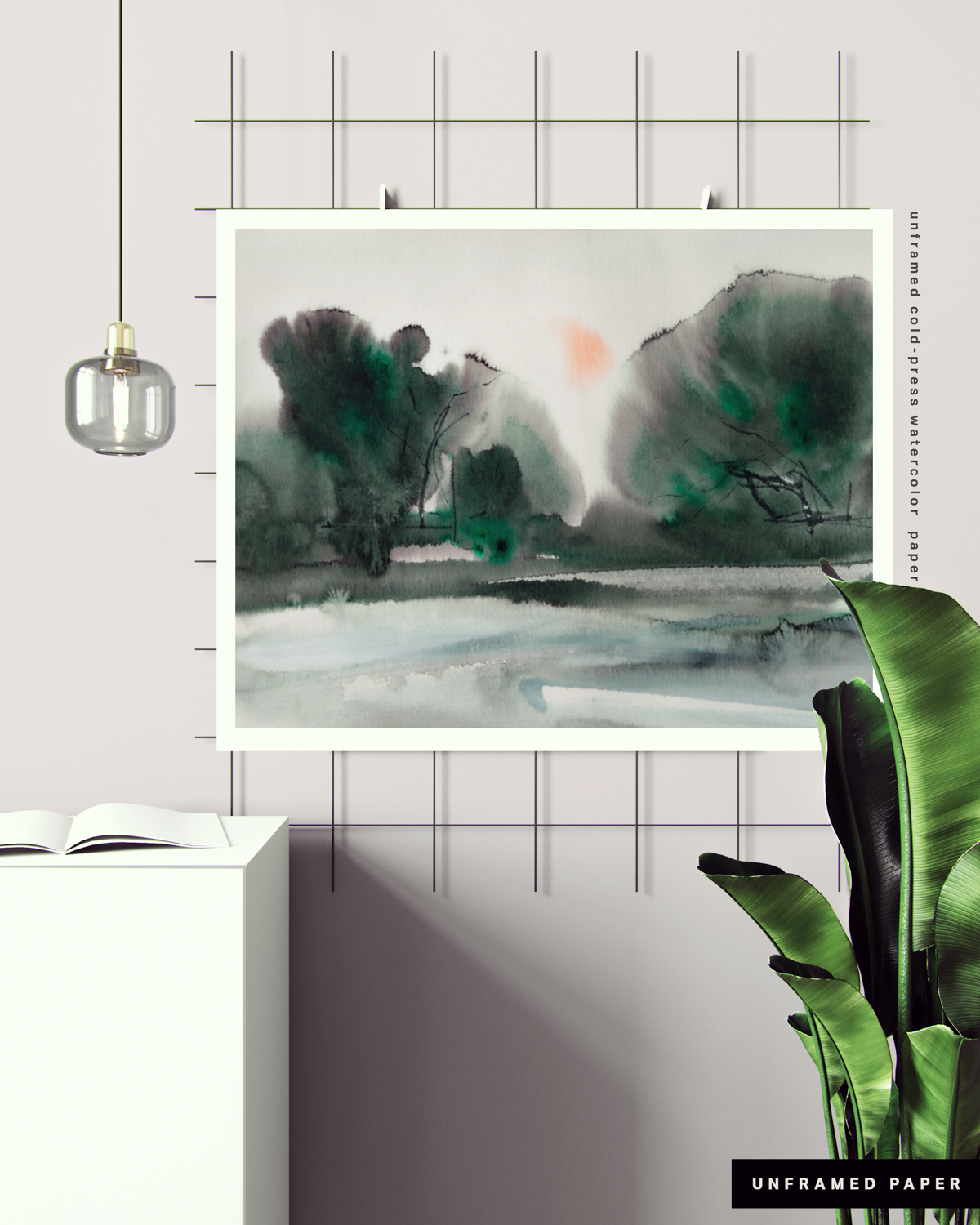 Landscape Wall  Art Prints Loose Abstract Watercolor Paper & Canvas | New England Marsh 3