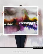 Landscape Wall  Art Prints Loose Abstract Watercolor Paper & Canvas | New England Portsmouth Bridge
