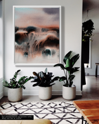 Landscape Wall Art Prints Loose Abstract Watercolor Paper & Canvas | New England Red Fields