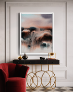 Landscape Wall Art Prints Loose Abstract Watercolor Paper & Canvas | New England Red Fields