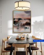Landscape Wall Art Prints Loose Abstract Watercolor Paper & Canvas | New England Red Fields
