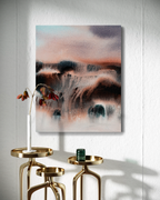 Landscape Wall Art Prints Loose Abstract Watercolor Paper & Canvas | New England Red Fields
