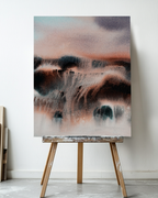 Landscape Wall Art Prints Loose Abstract Watercolor Paper & Canvas | New England Red Fields