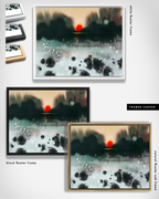 Landscape Wall  Art Prints Loose Abstract Watercolor Paper & Canvas | New England Sunset
