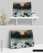 Landscape Wall  Art Prints Loose Abstract Watercolor Paper & Canvas | New England Sunset