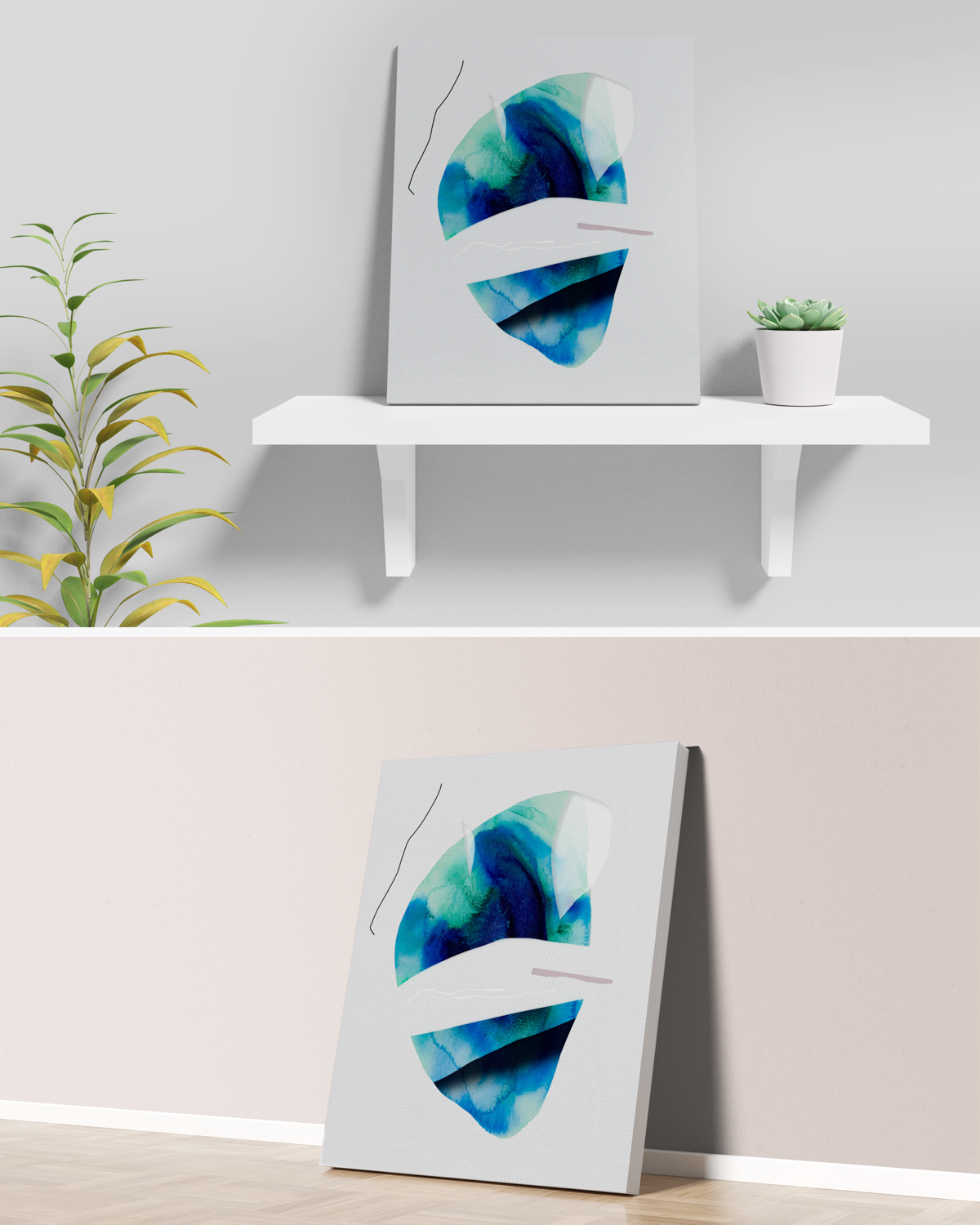 Abstract Wall Art Prints Loose Watercolor Paper & Canvas | Ostir