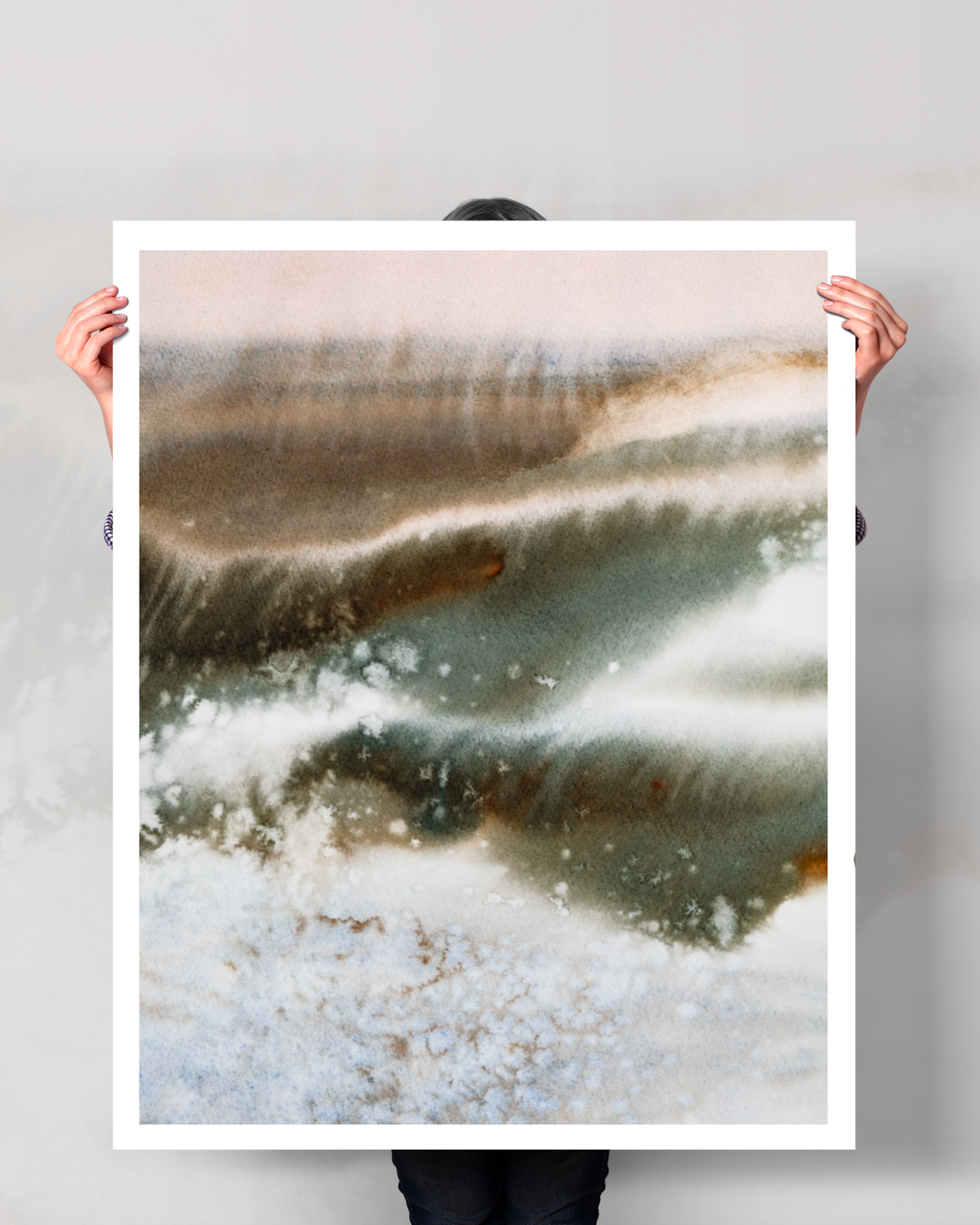 Landscape Wall  Wal Art Prints Loose Abstract Watercolor Paper & Canvas | Pole