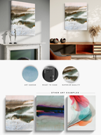 Landscape Wall  Wal Art Prints Loose Abstract Watercolor Paper & Canvas | Pole