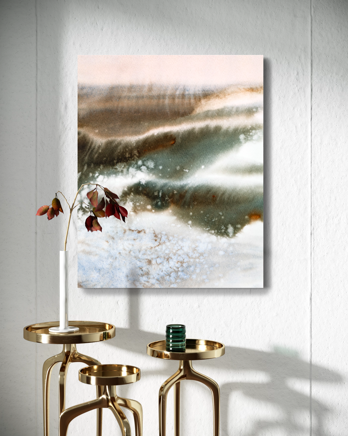 Landscape Wall  Wal Art Prints Loose Abstract Watercolor Paper & Canvas | Pole