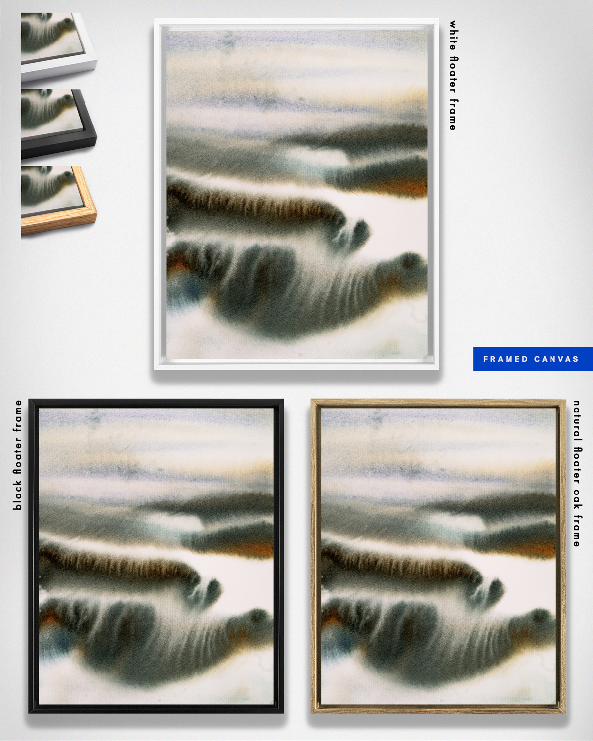 Landscape Wall Art Prints Loose Abstract Watercolor Paper & Canvas | Sunny
