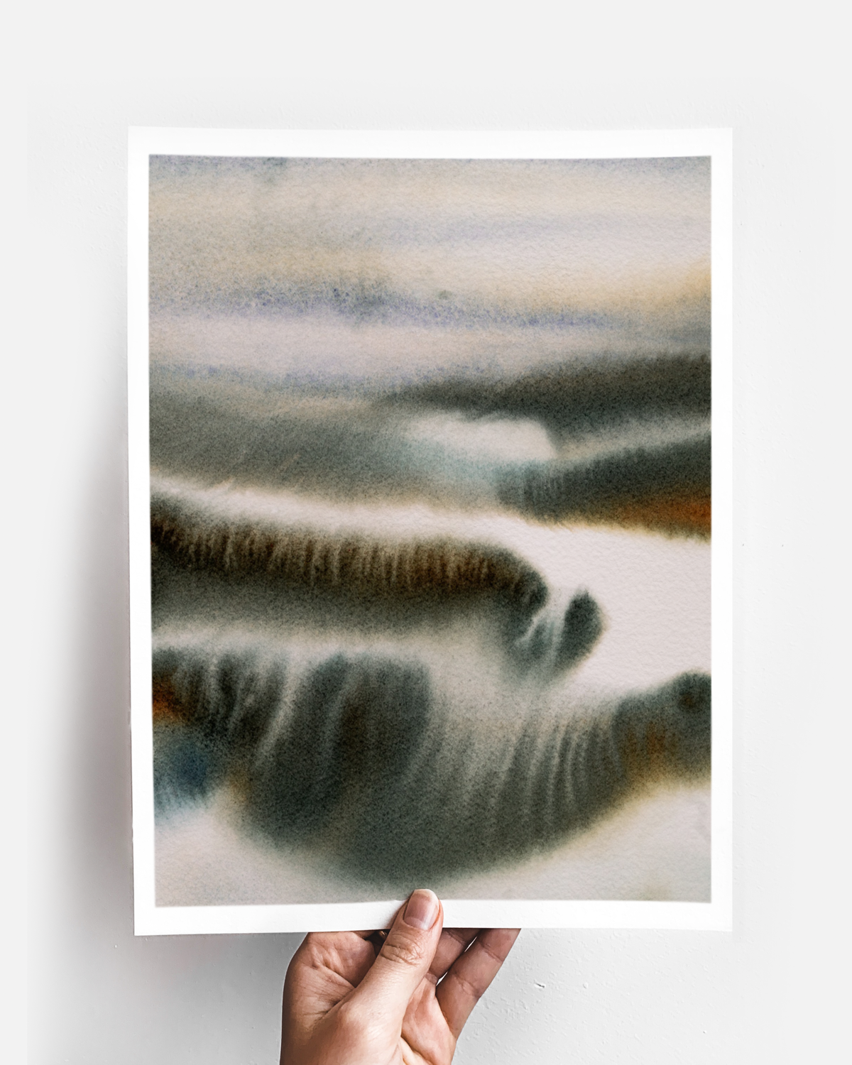Landscape Wall Art Prints Loose Abstract Watercolor Paper & Canvas | Sunny