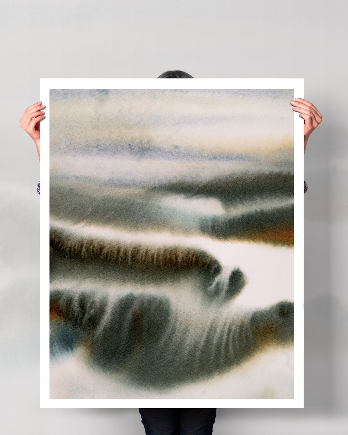 Landscape Wall Art Prints Loose Abstract Watercolor Paper & Canvas | Sunny