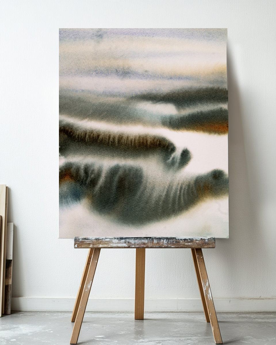 Landscape Wall Art Prints Loose Abstract Watercolor Paper & Canvas | Sunny