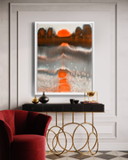 Landscape Wall  Wal Art Prints Loose Abstract Watercolor Paper & Canvas | Sunset 2