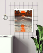 Landscape Wall  Wal Art Prints Loose Abstract Watercolor Paper & Canvas | Sunset 2