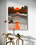 Landscape Wall  Wal Art Prints Loose Abstract Watercolor Paper & Canvas | Sunset 2