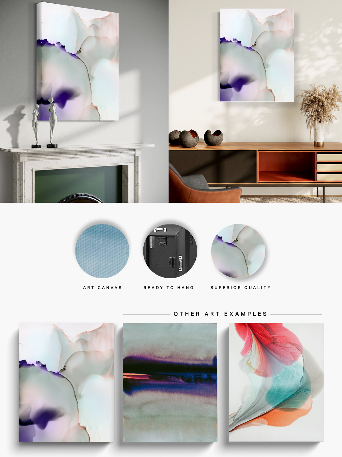 Abstract Wall Art Prints Loose Watercolor Paper & Canvas | Uplands 3