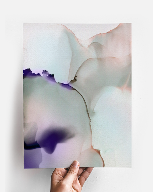 Abstract Wall Art Prints Loose Watercolor Paper & Canvas | Uplands 3