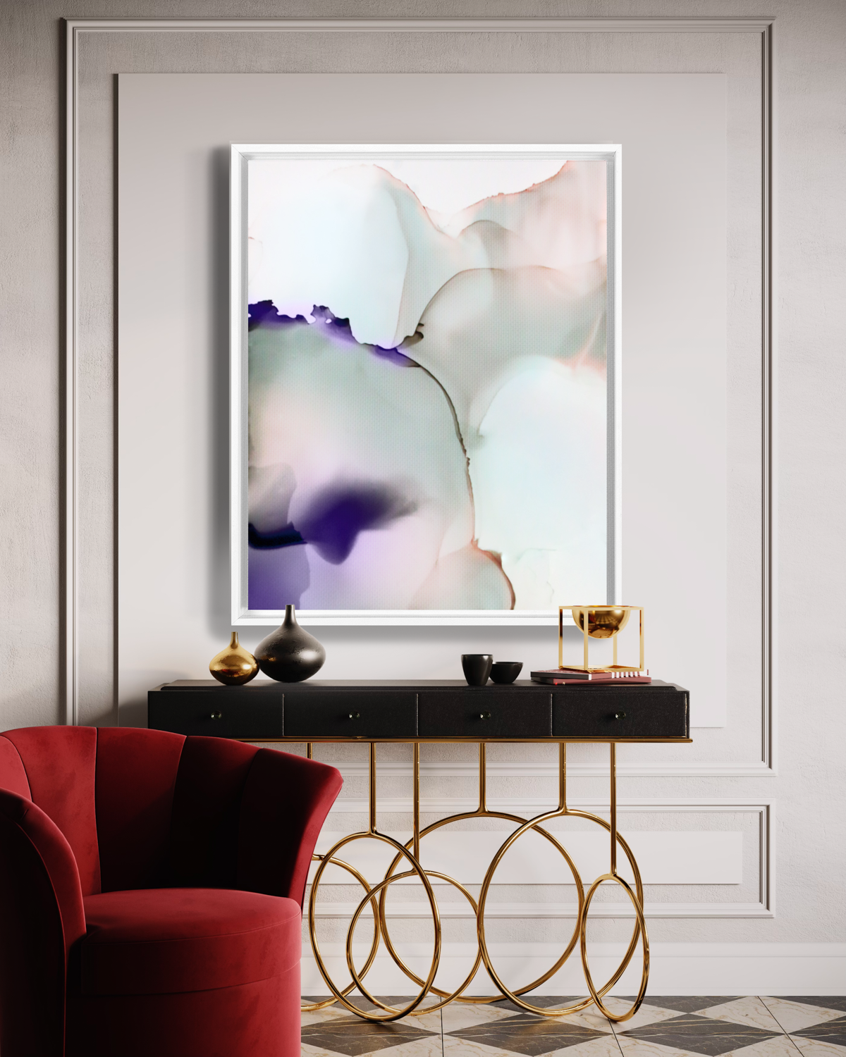 Abstract Wall Art Prints Loose Watercolor Paper & Canvas | Uplands 3