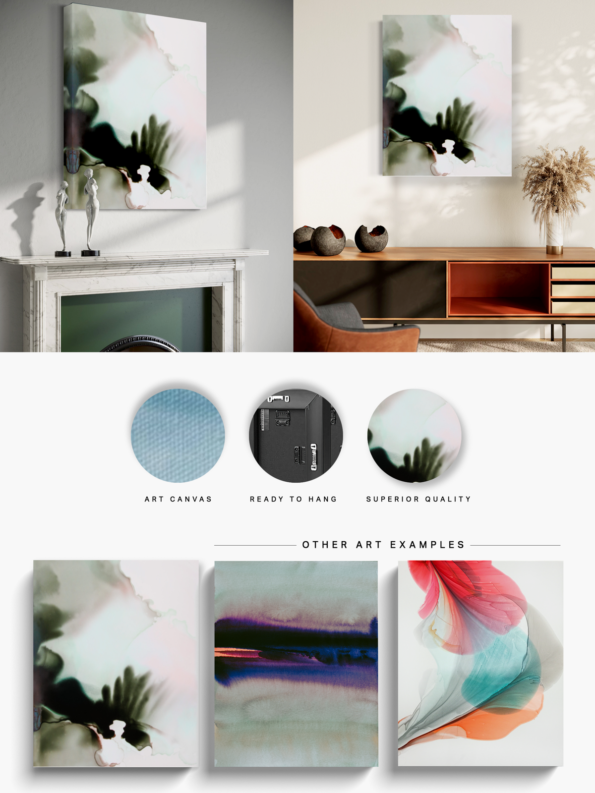 Abstract Wall Art Prints Loose Watercolor Paper & Canvas | Uplands 5