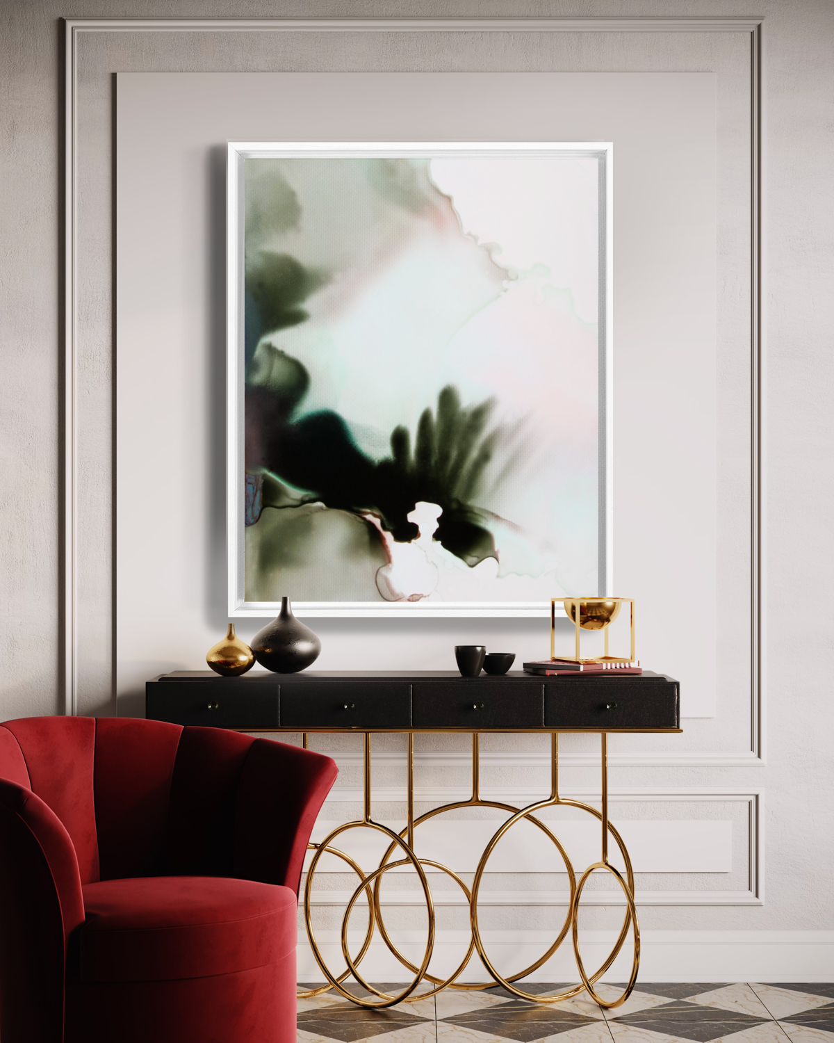 Abstract Wall Art Prints Loose Watercolor Paper & Canvas | Uplands 5