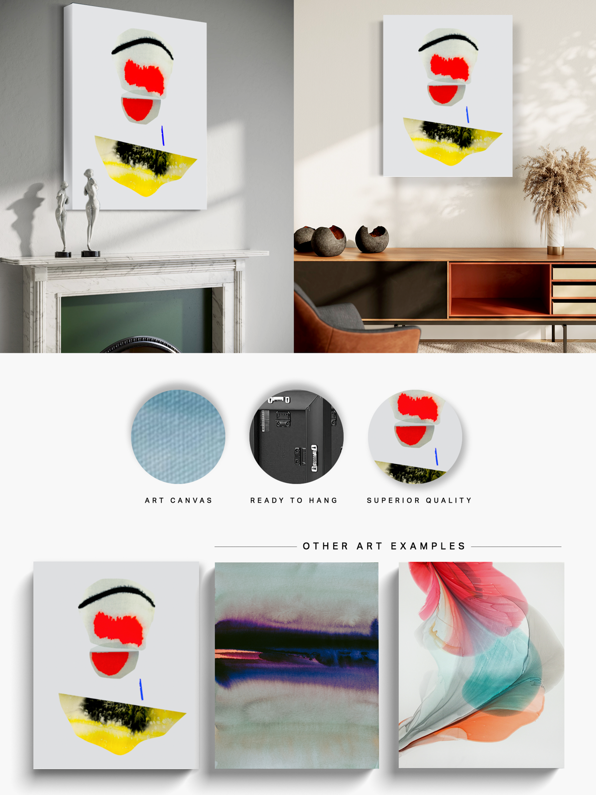 Abstract Wall Art Prints Loose Watercolor Paper & Canvas | Veluu