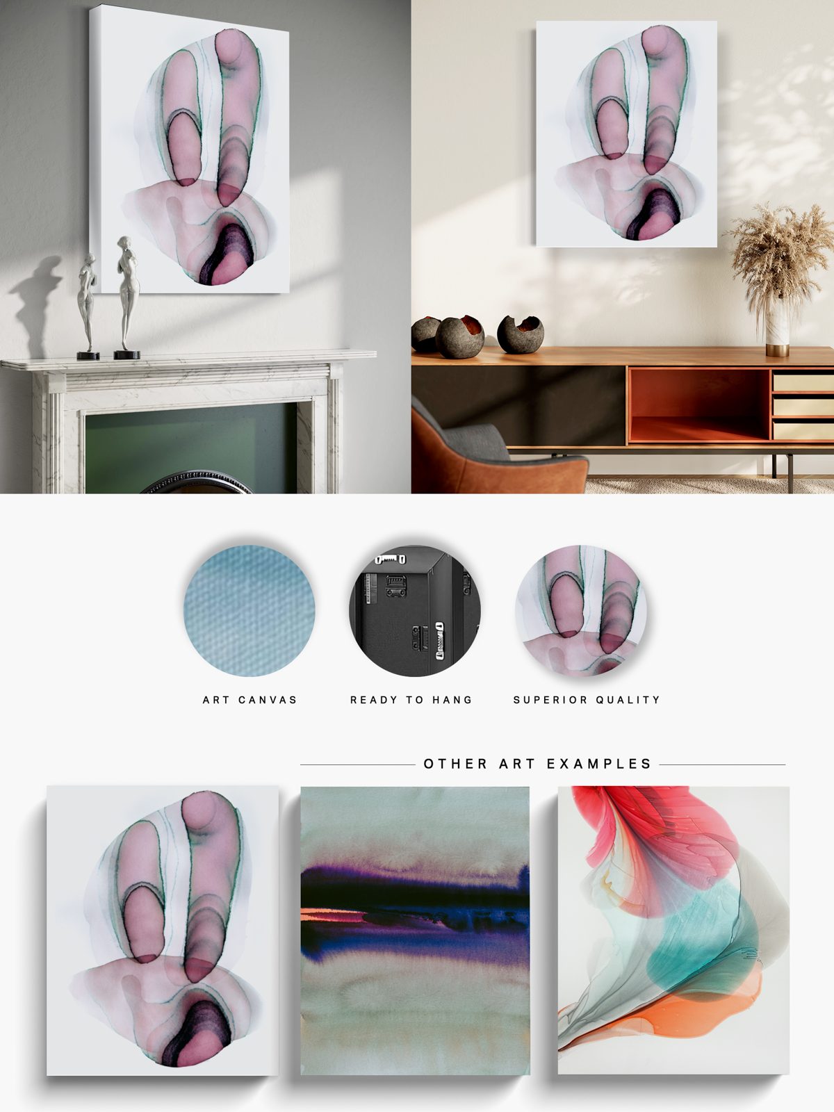 Abstract Wall Art Prints Loose Watercolor Paper & Canvas | Rosha