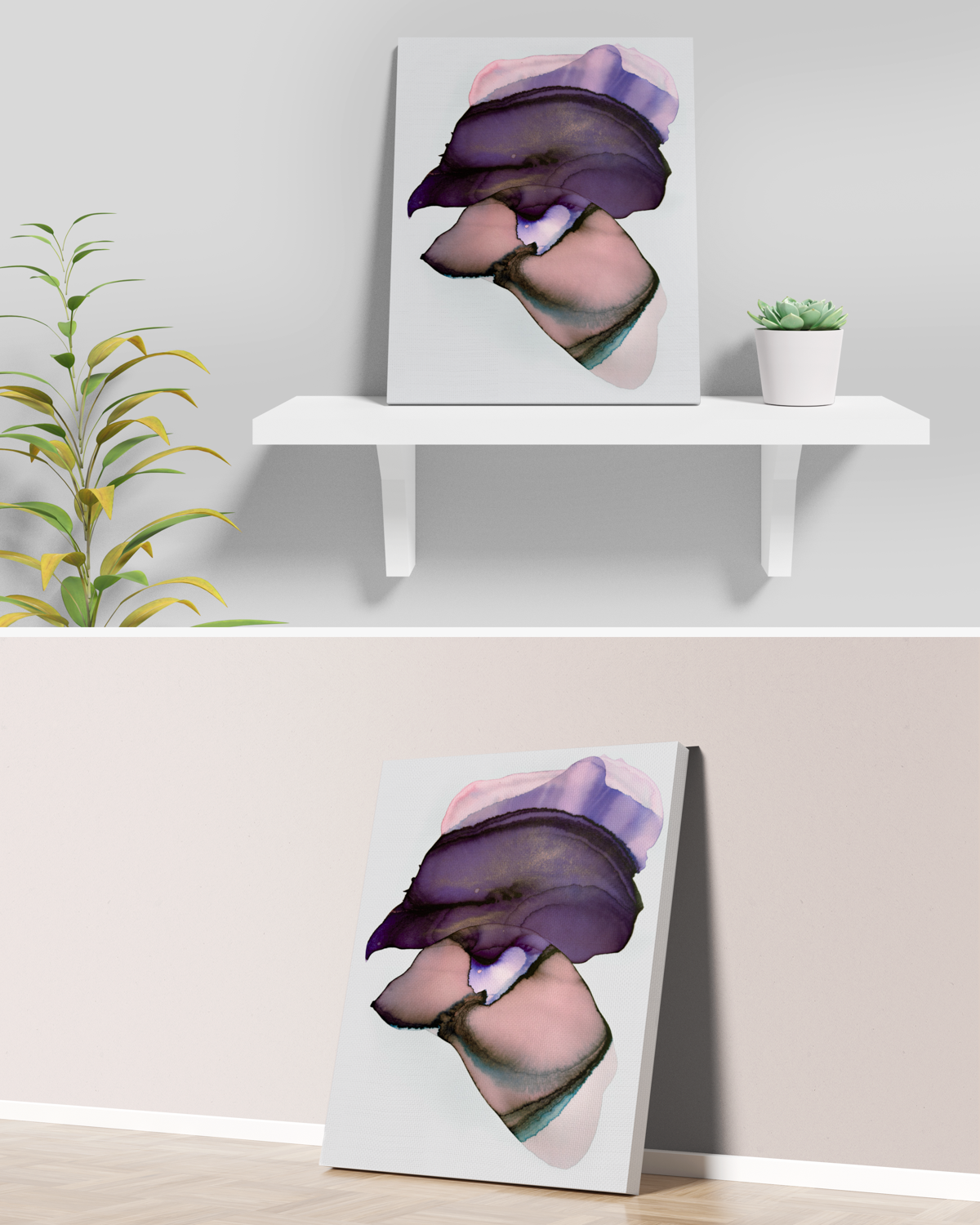 Abstract Wall Art Prints Loose Watercolor Paper & Canvas | Voulla