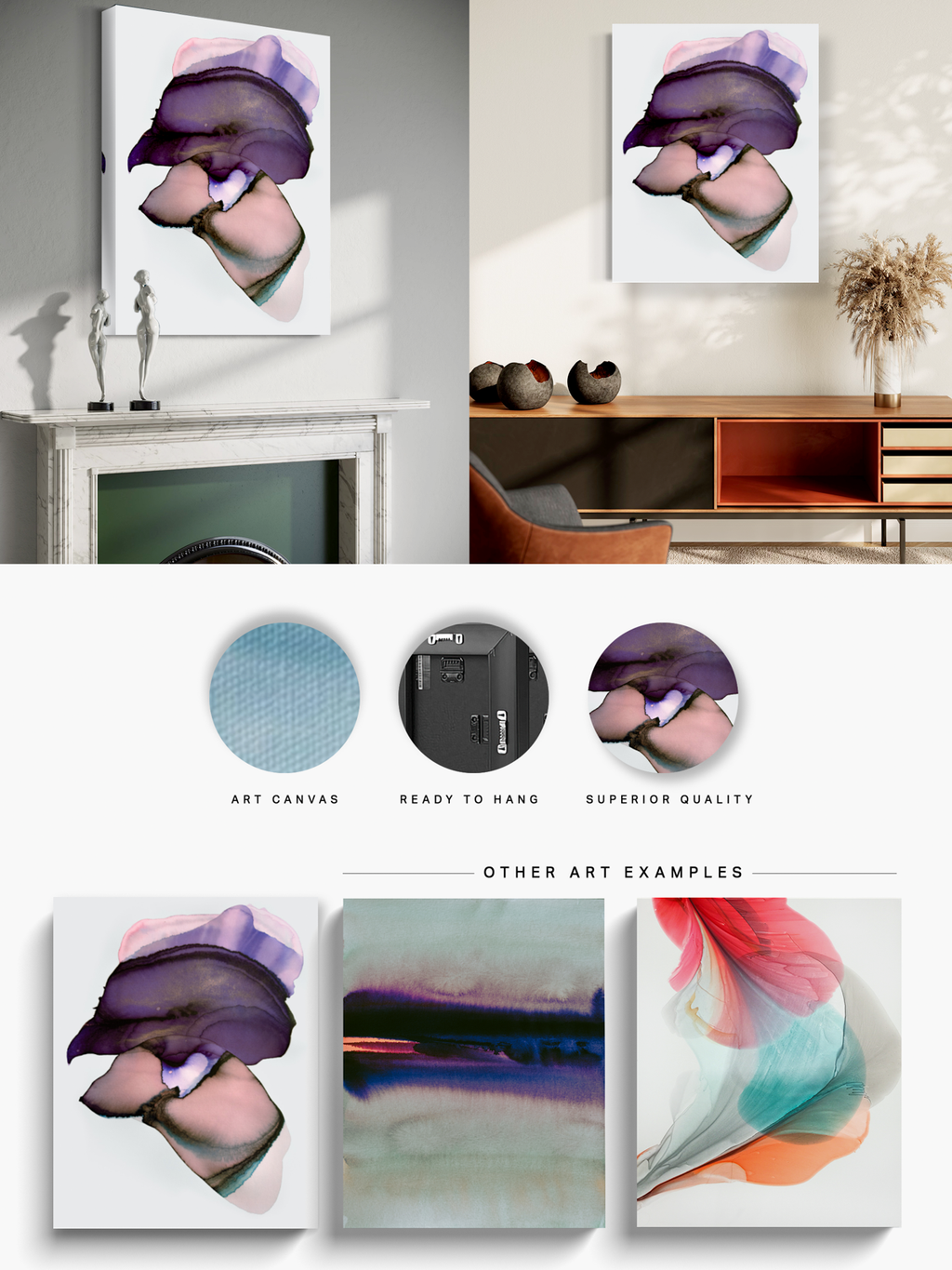 Abstract Wall Art Prints Loose Watercolor Paper & Canvas | Voulla