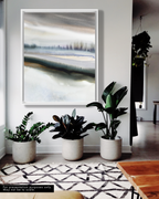 Landscape Wall  Art Prints Loose Abstract Watercolor Paper & Canvas | White Sun