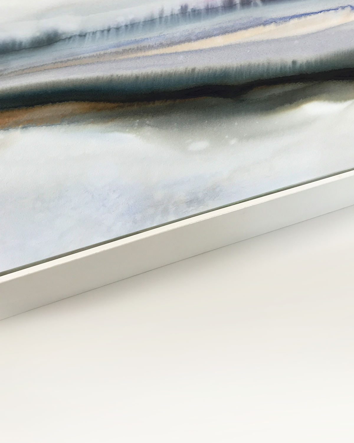 Landscape Wall  Art Prints Loose Abstract Watercolor Paper & Canvas | White Sun