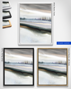 Landscape Wall  Art Prints Loose Abstract Watercolor Paper & Canvas | White Sun