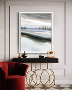 Landscape Wall  Art Prints Loose Abstract Watercolor Paper & Canvas | White Sun